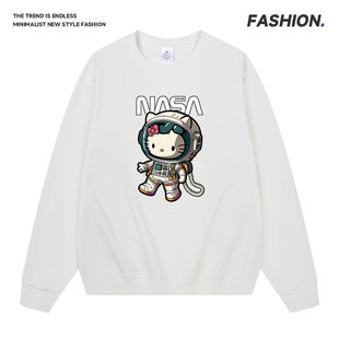 秋冬情侣卡通印花宽松圆领卫衣休闲上衣