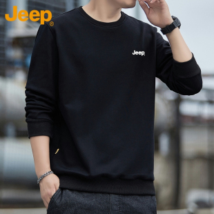 JEEP/吉普圆领卫衣男士秋冬新款长袖打底衫