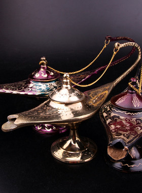 巴基斯坦手工铜器l阿拉丁神灯摆件居家酒店玄关创意铜灯工艺品摆