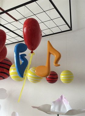 商场橱窗大音符陈列装饰道具定C制 玻璃钢音符装饰道具制作