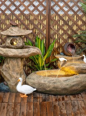 庭院流水摆件循环水假山喷泉室外花园阳台养鱼池造景W布置开业送