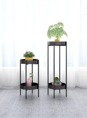 北欧花架子客厅落地式阳台装饰花架多层置M物架简约绿萝铁艺花盆