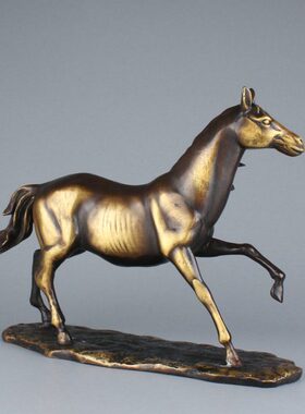 客厅黄铜仿古器家居办公室铜马到成功生摆设工艺品纯铜马摆件肖