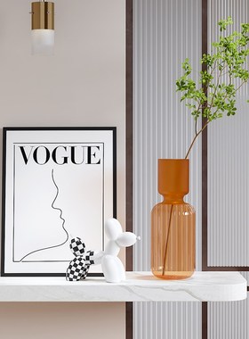 电视柜摆a件插花瓶绿植高级感轻奢客厅酒柜壁龛悬空入户玄关装饰