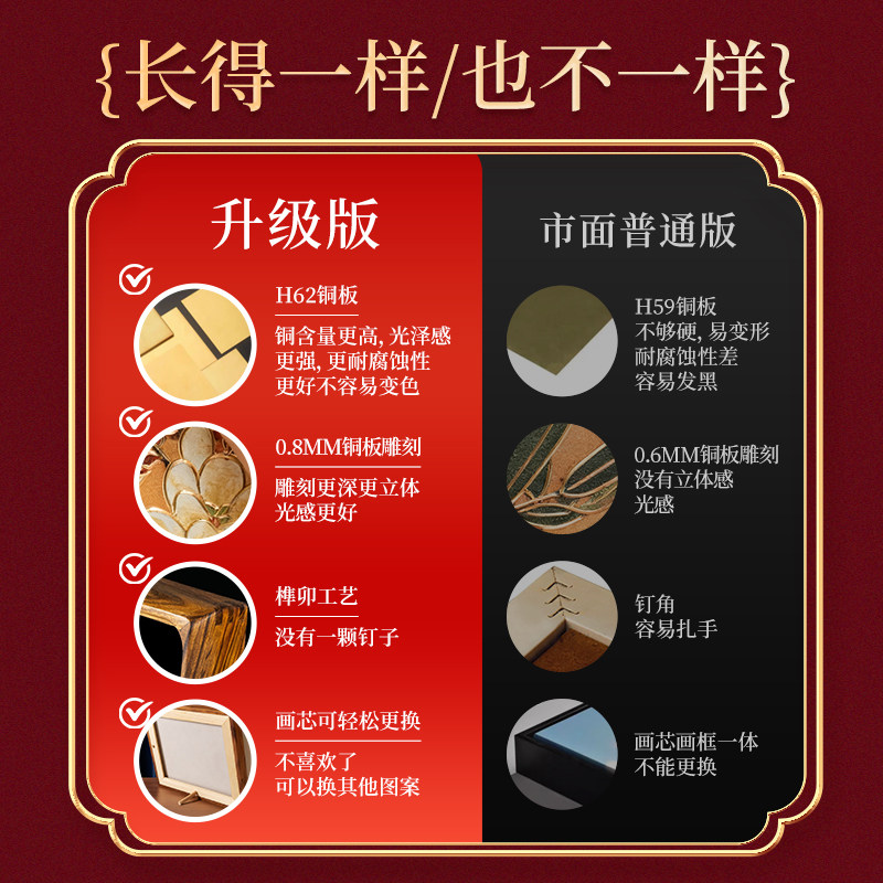 梅韵竹风纯手工雕刻檀香实木边框中国风梅花刺绣贴画中古版老钱风,淘宝优惠券,粉丝福利购,淘宝优惠卷