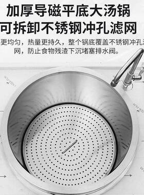 鑫沃嘉电磁灶大功率煮面炉熬汤炉卤肉厨房设备淮南牛羊肉汤锅商用