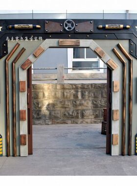 铁艺复古科幻太空门工业风大门酒吧餐厅个性创意对开门定制网红门