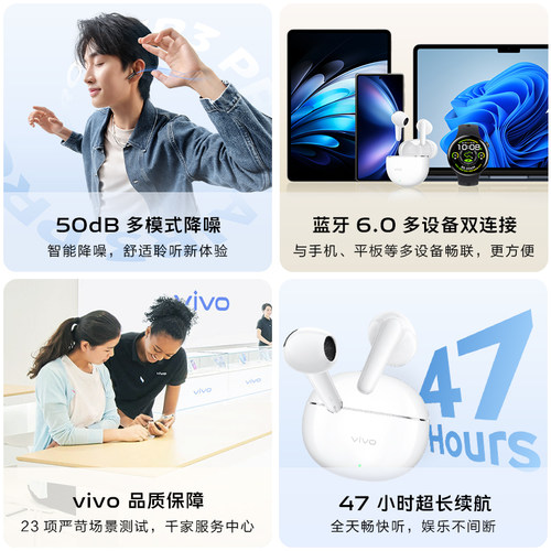 vivo TWS Air3Pro真无线蓝牙耳机iqoo半入耳式降噪超长续航低延迟 - 图0