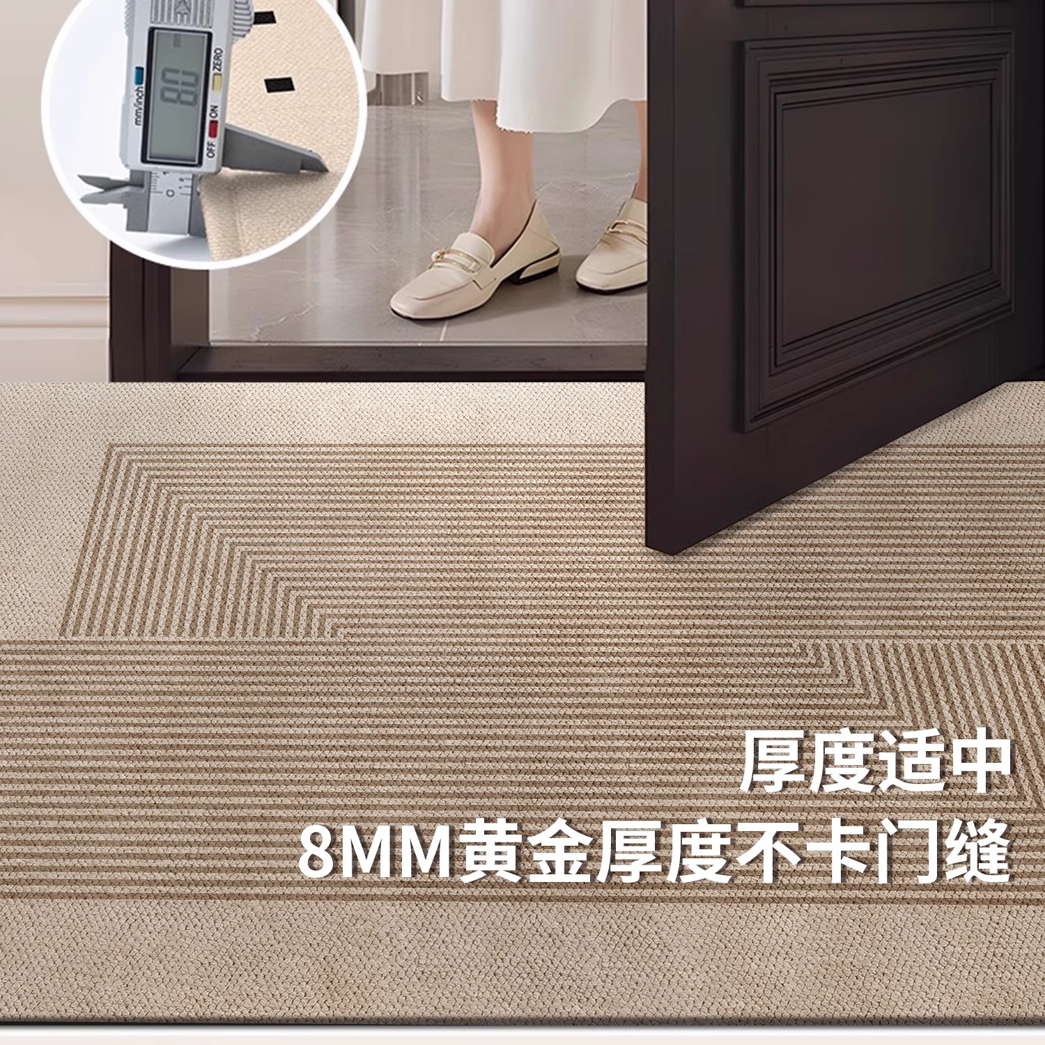 德国入户门地垫进门垫防滑侘寂风家用地毯客厅定制可裁剪玄关脚垫 - 图1