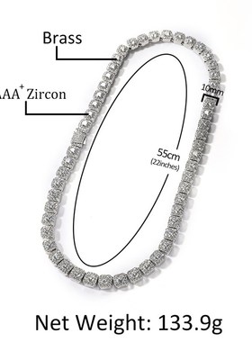 欧美嘻哈饰品项链新款花形冰糖几何型弹簧扣款朋克项链一件代发