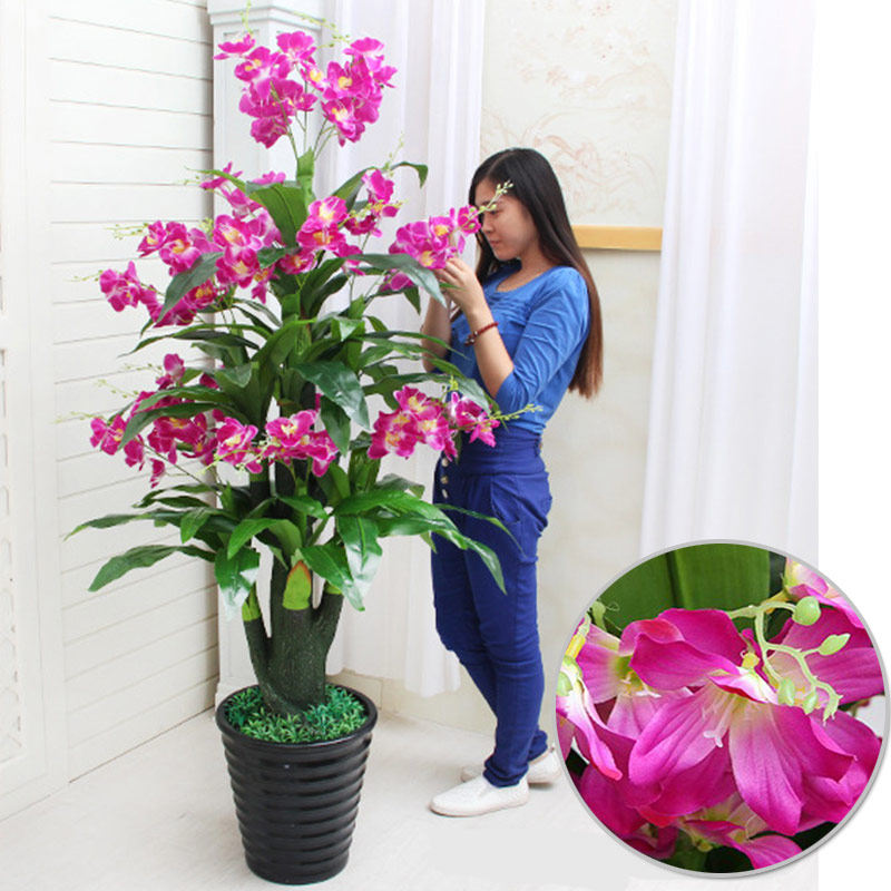 假树蝴蝶兰花鸿运当头仿真植物落地盆栽大型客厅盆景假花树塑料花