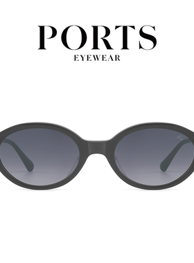 【新品】PORTS太阳镜椭圆复古老钱风墨镜男女款防紫外线PSF23604