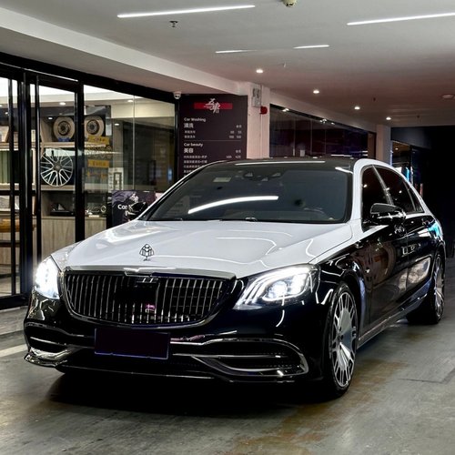 适用奔驰S级W222S320S350改装S63S65AMG大包围前杠后杠迈巴赫中网 - 图0