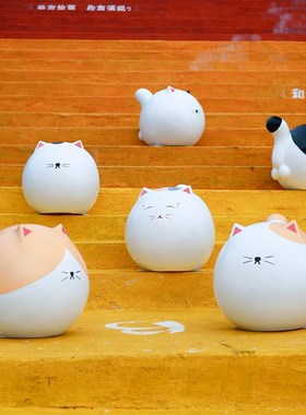 网红卡通猫狗雕塑幼儿园商场w民宿玻璃钢动物景观摆件草坪美陈装