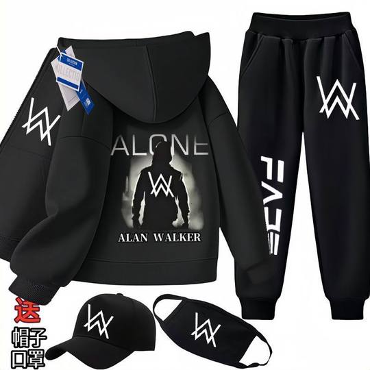 艾伦沃克AlanWalker嘉豪同款战衣男儿童套头连帽卫衣套装学生外套