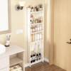 Steel bathroom door rear storage rack multi-layer perforated board bathroom sandwich adhesive type narrow gap storage rack behind the door