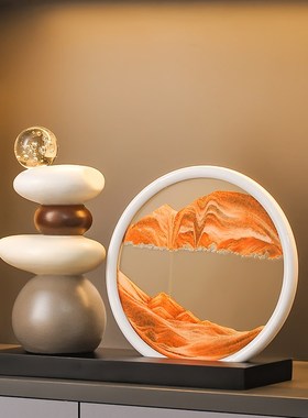 时来运转流沙画摆件客厅电视柜酒C柜轻奢高档高级家居装饰品办公