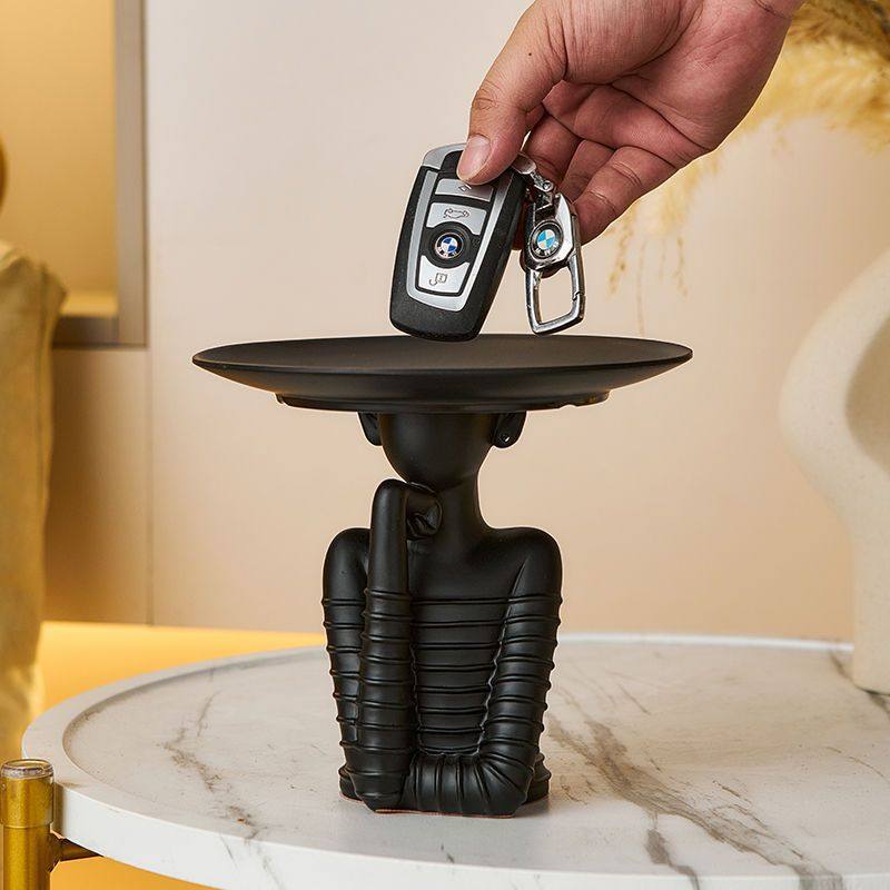 轻奢艺术抽象入户玄关摆件钥匙收纳高级托盘客厅电视柜家居装饰品,淘宝优惠券,粉丝福利购,淘宝优惠卷