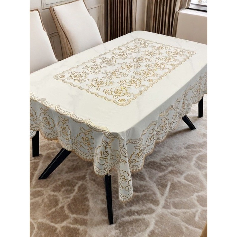 PVC餐桌垫防水防尘防烫免洗长方形家用烫金桌布茶几台布免洗,淘宝优惠券,粉丝福利购,淘宝优惠卷