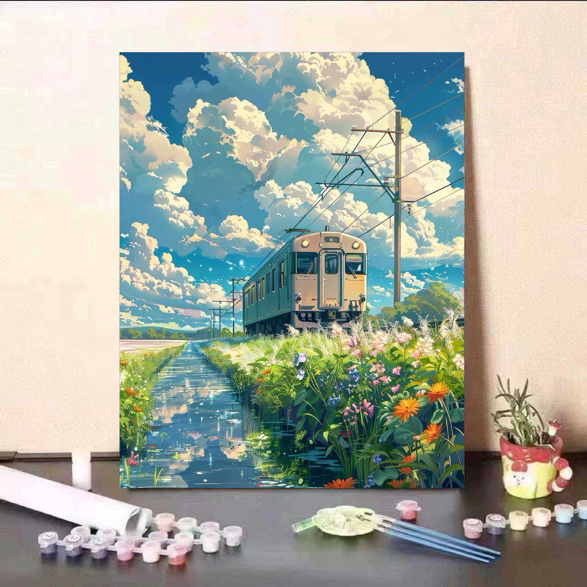 海滨小镇填充涂色手工手绘丙烯油彩画解闷房间装饰画简约现代其他,淘宝优惠券,粉丝福利购,淘宝优惠卷