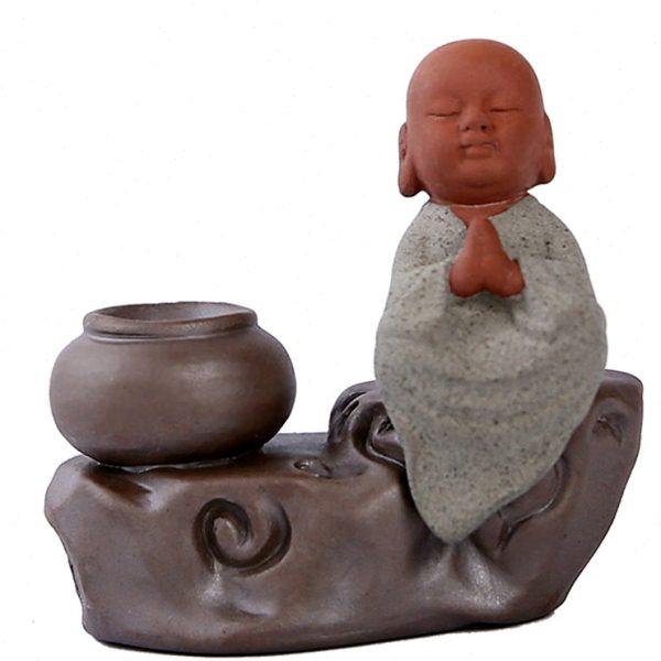 禅意紫砂小和尚香插香炉家用室内创意檀香香托香座香薰炉点香摆件,淘宝优惠券,粉丝福利购,淘宝优惠卷