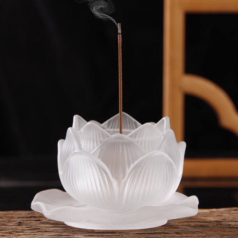 线香插琉璃莲花香炉家用香薰座檀香茶道香托室内中式禅意香架摆件,淘宝优惠券,粉丝福利购,淘宝优惠卷