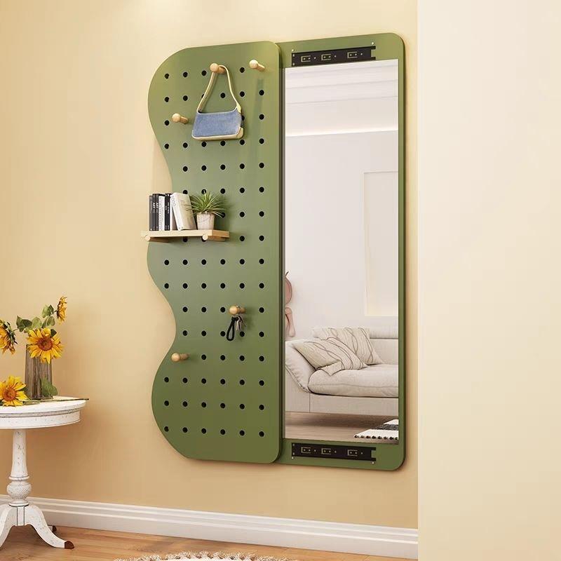 Invisible dressing mirror can be closed, full-length mirror, household hidden sliding mirror, hole board to block entrance fitting mirror