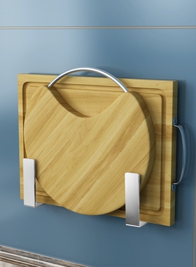 锅盖架壁挂式菜板架免打孔304不锈钢砧板架O创意收纳架厨房置物架