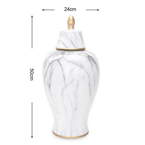 北欧电视柜玄关装饰用品陶瓷花瓶花插欧式将军罐X家居客厅摆件 - 图2