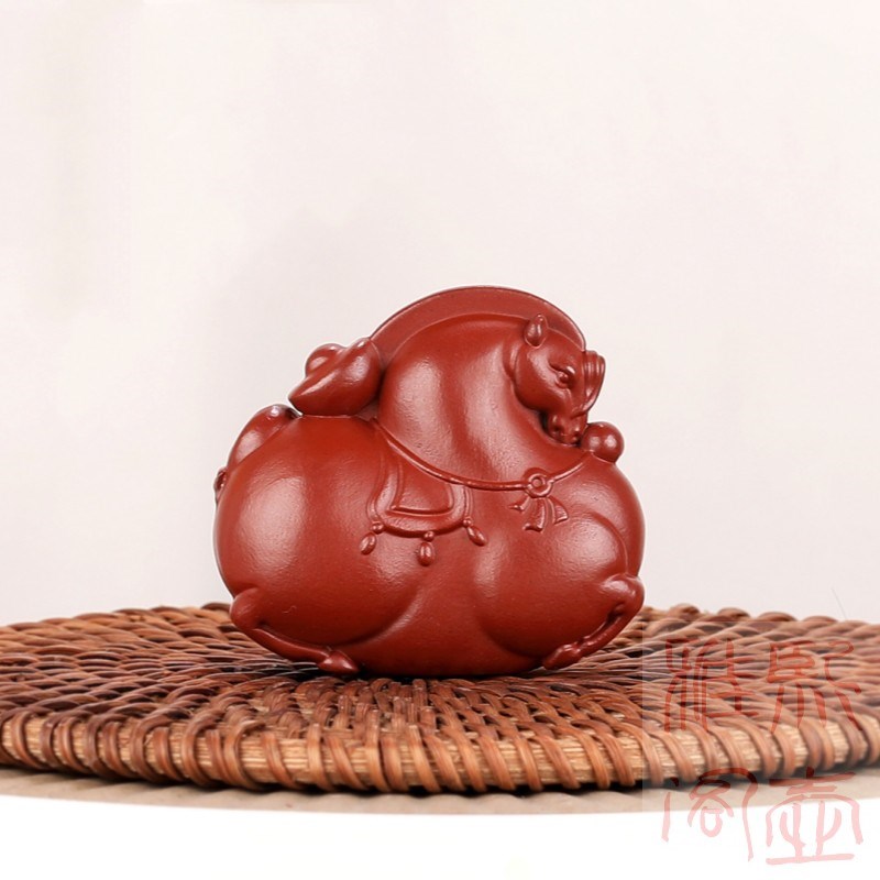 紫砂唐马茶宠马上有钱手把件创意大红袍K茶玩复古中式生肖马可养 - 图0