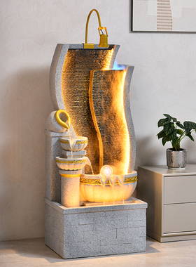 欧式流水喷泉客厅加湿器玄关落地摆件招财室内轻奢循环水景观装饰