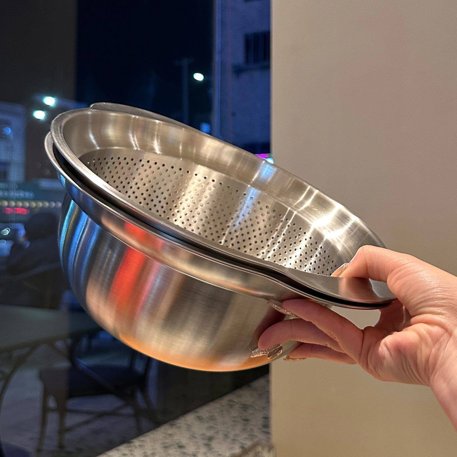 304不锈钢盆双层厨房家用双耳加厚沥水篮揉面盆烘焙盆和面打发盆,淘宝优惠券,粉丝福利购,淘宝优惠卷