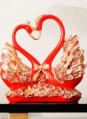 天鹅家居饰品酒柜摆件客厅玄关隔断装饰品中式树脂工艺品创宁岑宁