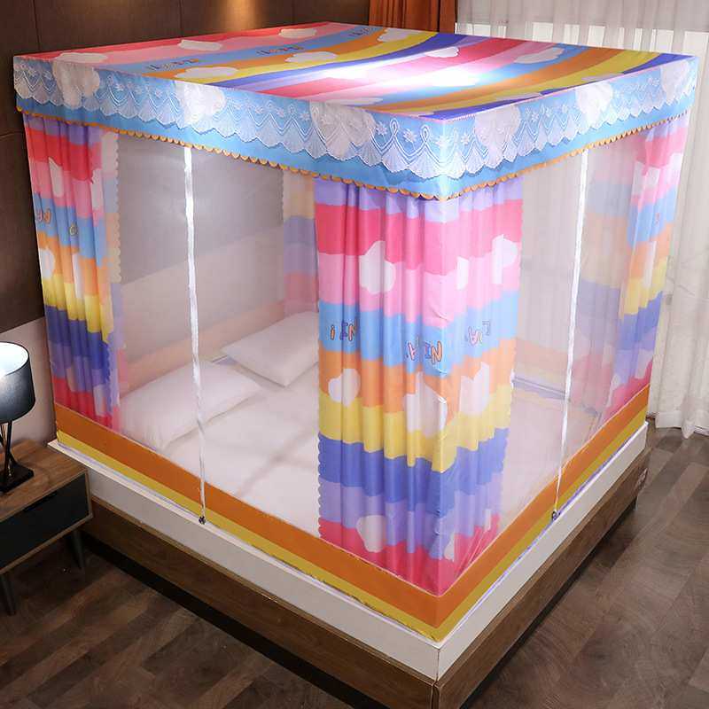 坐床式蚊帐三开门回底床笠款方顶儿童防摔防蚊加密可拆洗透气加密,淘宝优惠券,粉丝福利购,淘宝优惠卷