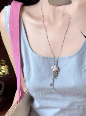 个性甜美爱心流苏项链女2025新款