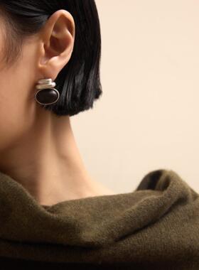 法式覆古沐丝耳钉女气质大气时尚