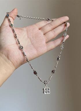 甜酷风方形十字架项链女2025新款