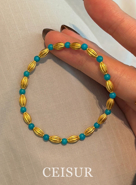 新中式绿松石串珠手链女2025新款