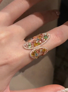 S925纯银中古不规则镂空戒指小众