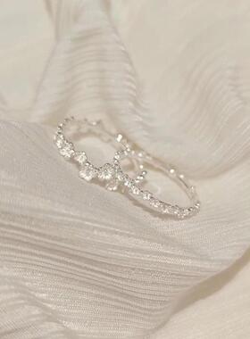 S925纯银清冷感桃花戒指女款小众