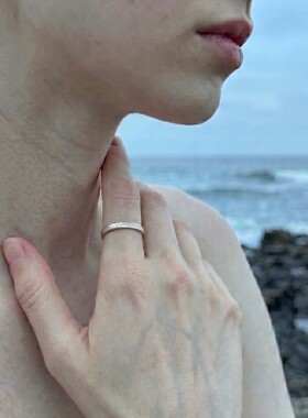S925纯银韩系磨砂情书戒指女2026
