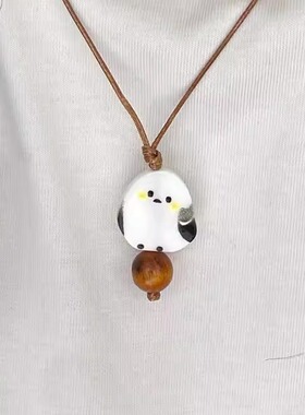 「飞鸟集」可爱白色小鸟项链女款