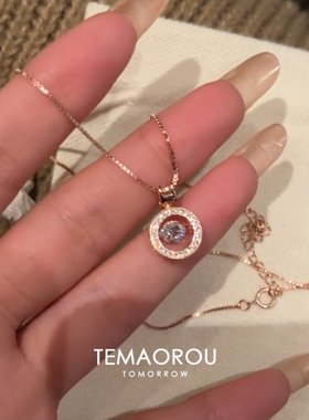 S925银跳动的心灵动圆环锆石项链