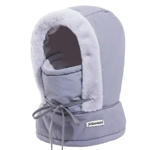 冬季保暖雷锋帽加绒加厚护耳防寒围脖一体防风骑行帽男女同款帽子 - 图0