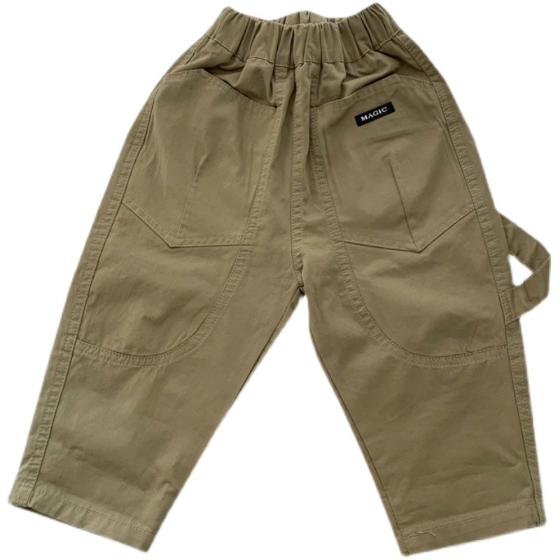 男童休闲裤春装新款2023儿童帅气工装裤小童宽松春秋棉布哈伦裤潮,淘宝优惠券,粉丝福利购,淘宝优惠卷