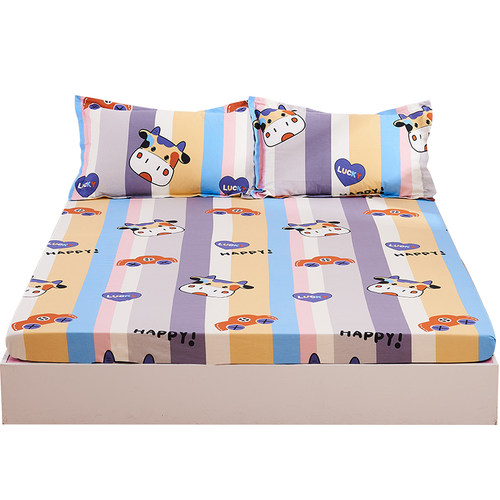 100%棉抗菌无荧光剂儿童床笠单件全棉棕垫薄床垫专用纯棉床单套罩-图0