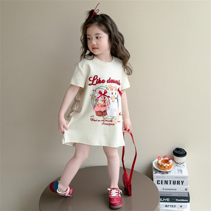 女童甜美短袖t恤裙夏季儿童洋气连衣裙子小女孩卡通公主裙女宝宝,淘宝优惠券,粉丝福利购,淘宝优惠卷
