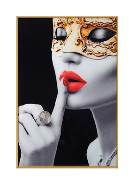 别墅酒店装饰画美式玄关过道人物镶钻晶瓷画带框创意冰晶玻璃挂画
