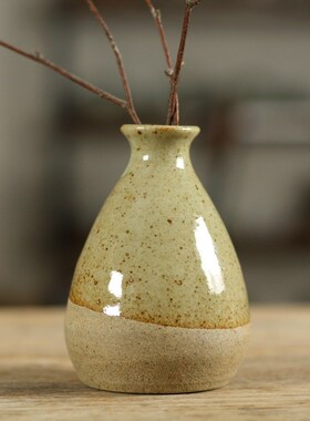 陶瓷工艺品摆件批发 潮州手工拉胚花器 粗陶窑变半釉花插 新品!
