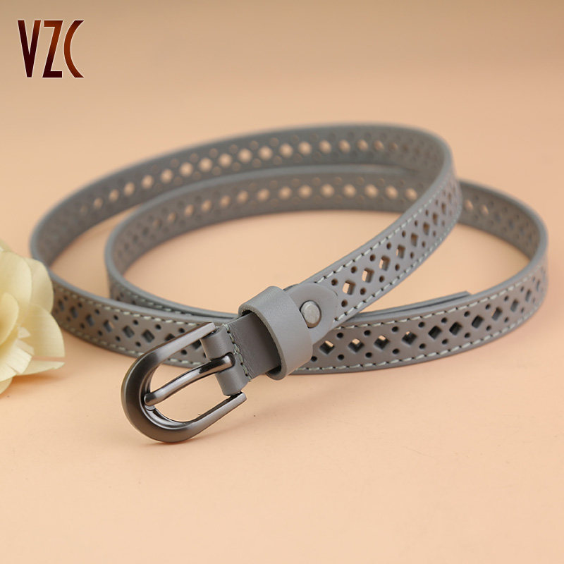 腰带女真皮头层牛皮白色灰色百搭时尚镂空小皮带细窄休闲牛仔裤带,淘宝优惠券,粉丝福利购,淘宝优惠卷